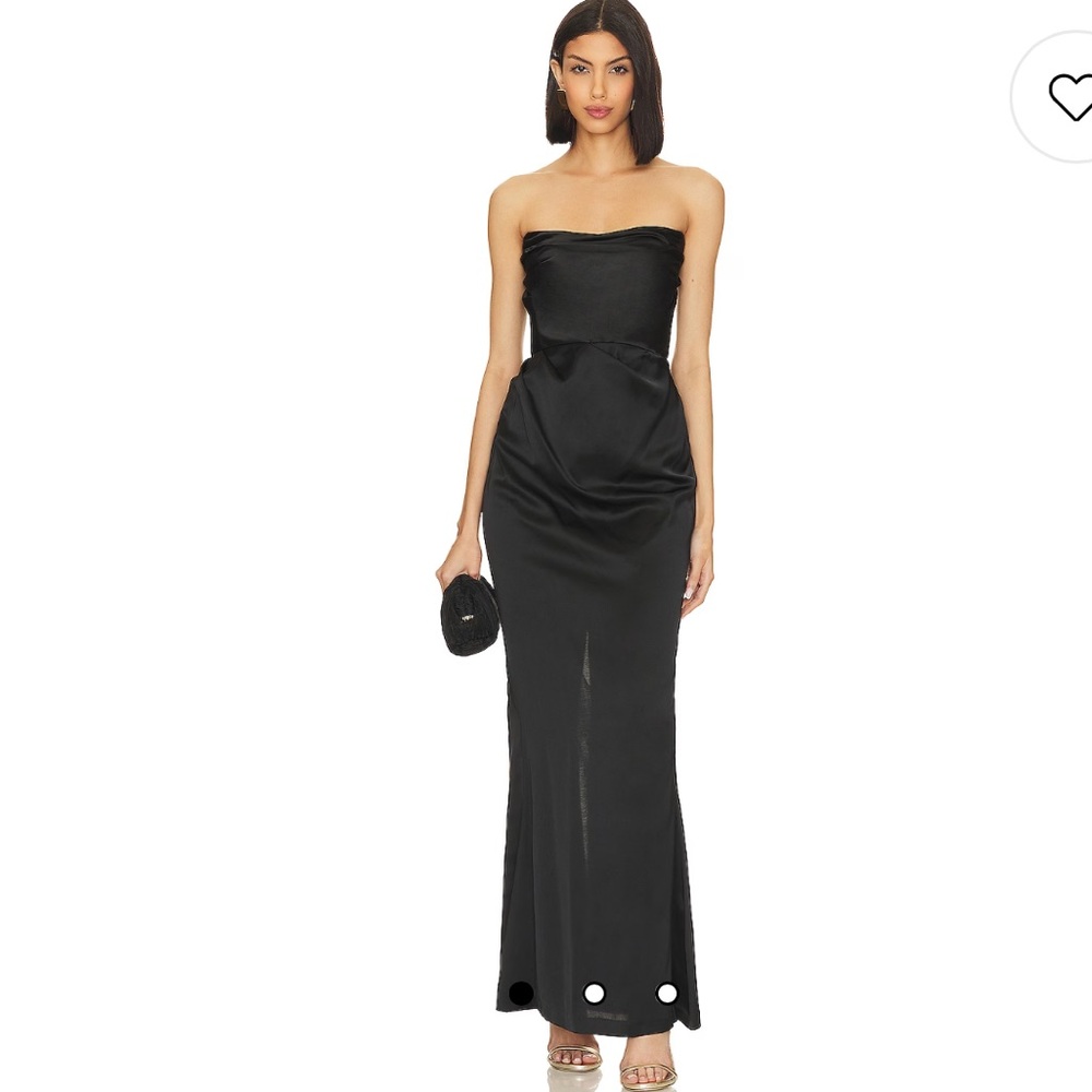 NWT Nookie Emelie Black Strapless Gown Maxi Dress Size Small